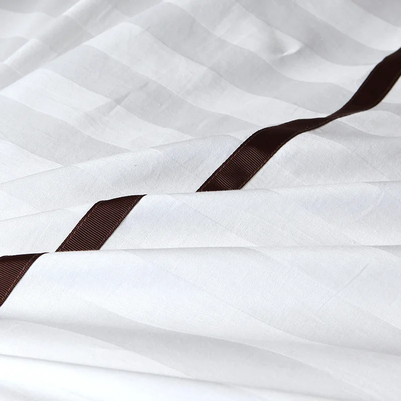 Hilton Bedding Comforter Cover 60s 100% Cotton Egyptian 1/3 Cm Striped Pattern Simple Woven 300tc 4-piece Eco-friendly Cheap Bed