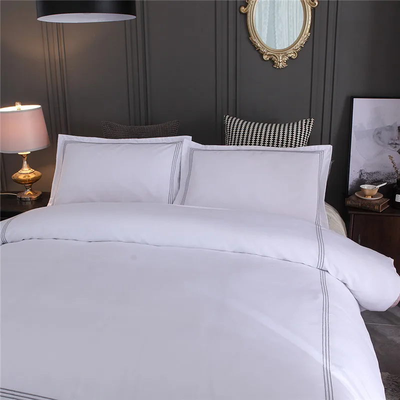 Hilton Bedding Comforter Cover 60s 100% Cotton Egyptian 1/3 Cm Striped Pattern Simple Woven 300tc 4-piece Eco-friendly Cheap Bed