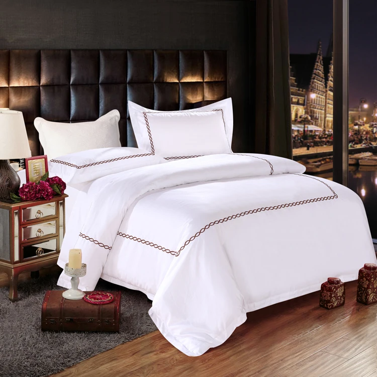 Luxury Resort 5-star Hotel Collection Single Cover Bed Comforters Quilt Embossing Velvet Fabric Plain Solid National 4 Pcs