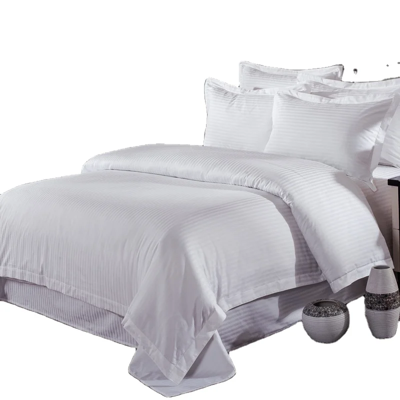Nouvel H&ocirc;tel Portable &Eacute;cologique en Coton Solide 100 % Design Taille Twin 200 Fils Comptage Pas Cher Ensemble de Draps de Lit 4 Pi&egrave;ces