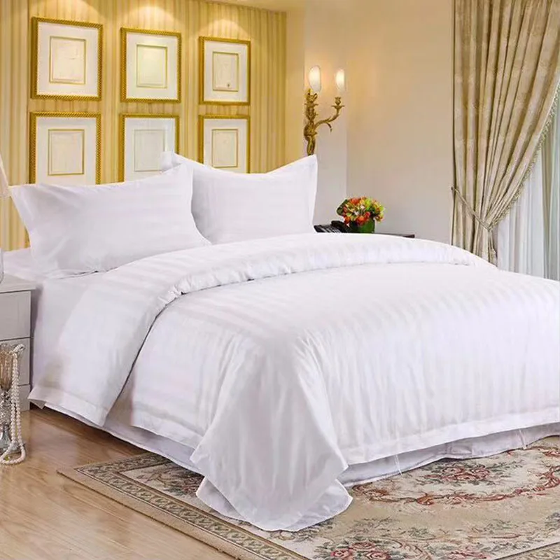 New Eco-friendly Wearable Hotel Solid 100% Cotton Design Twin Size 200 Thread Count Cheap 4pcs Bed Sheet Set