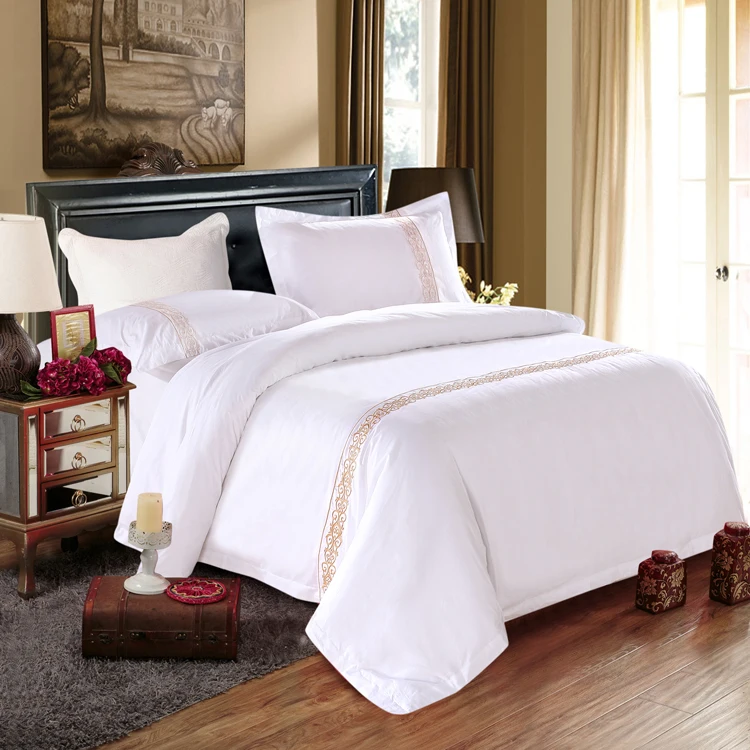 Wholesale Twin Queen King Size 4-piece Hotel Cotton 300tc Eco-friendly Luxury Bed Sheets Bedspread Bedding Set