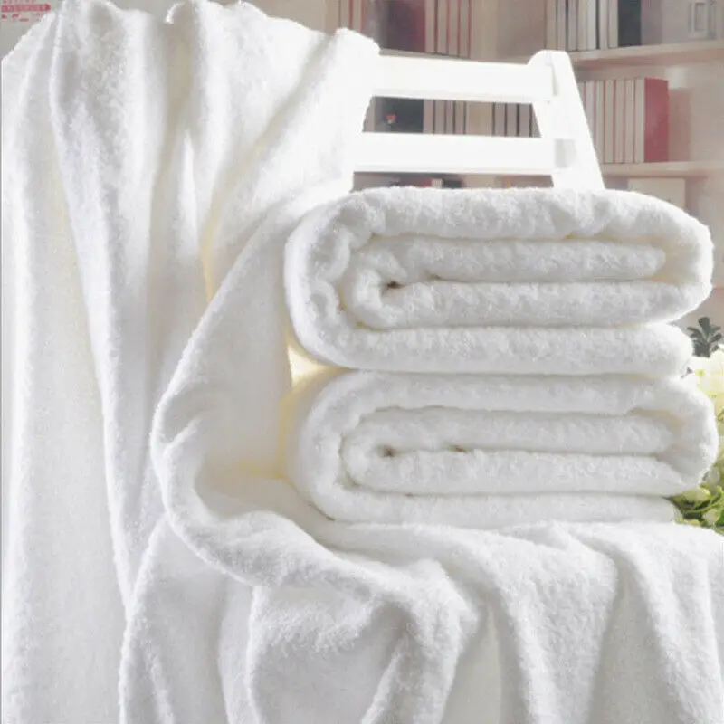 Ensemble de serviettes de bain et de visage blanches d'hôtel Hilton en coton égyptien peluche, jetables, ultra-doux, 100 % coton, certifiées Oeko-tex, de haute qualité
