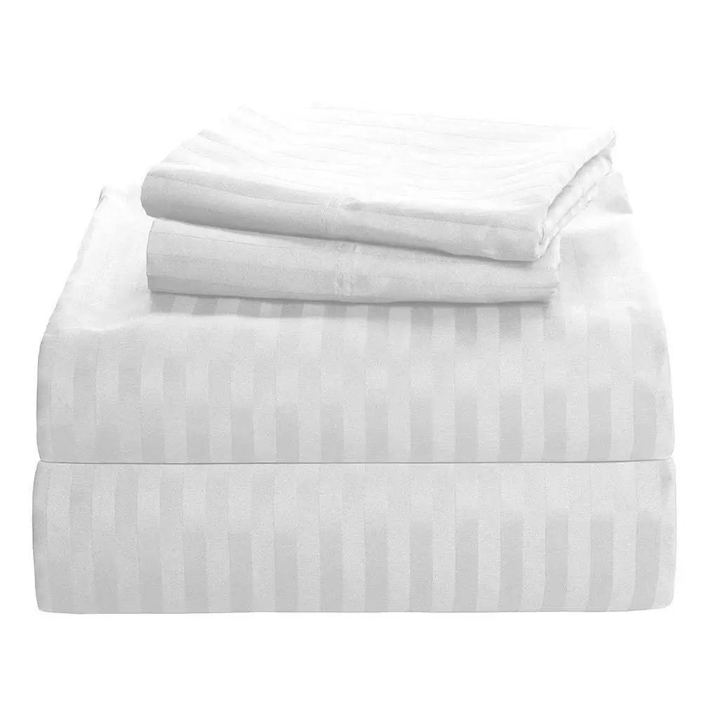 Wholesale Terry Toweling Woven Plain Polyester/cotton Satin Solid Thick Hotel Bed Sheet Customized Design China Textile