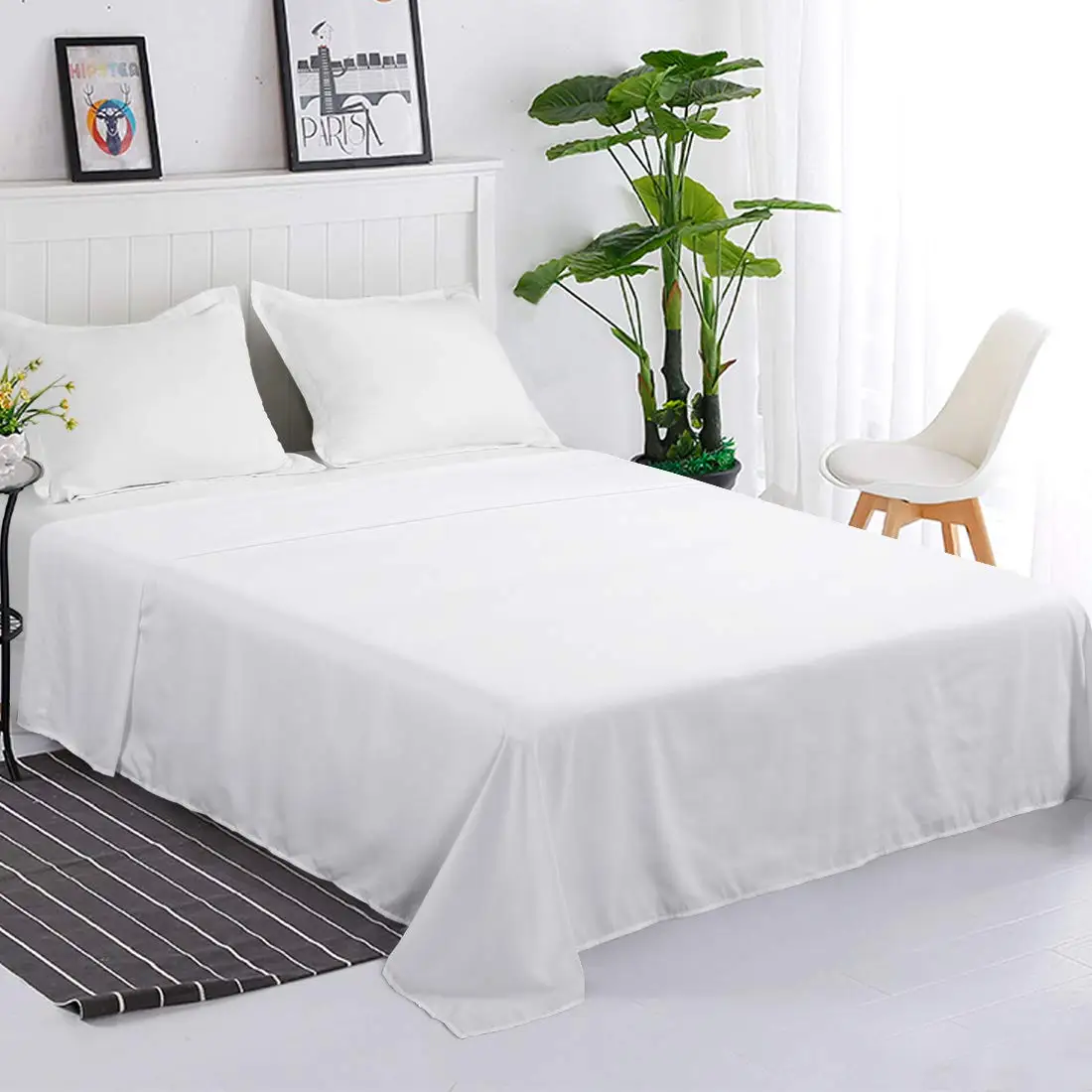 2024 Wholesale China Supplier 100% Cotton Woven Plain Striped 4-piece Hotel Bed Sheet Sets