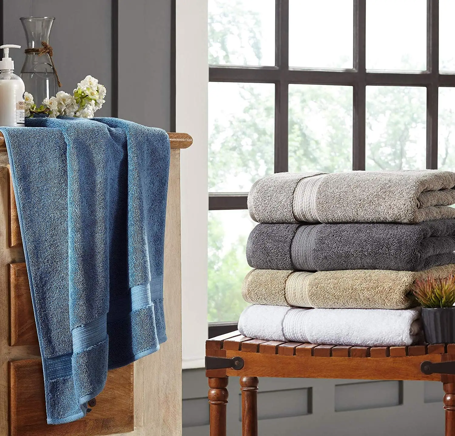 Manufacturer's High Quality 100% Cotton Jacquard Foot Hotel Turkish Bath Towel Collection Floor 32s Solid Color Pattern