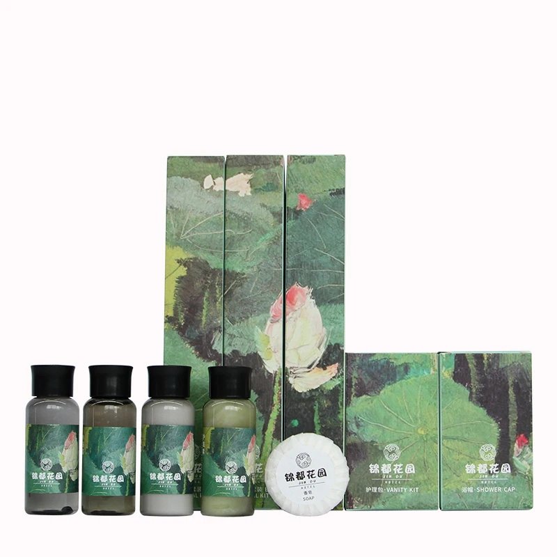 Suministros de art&iacute;culos de tocador de hotel de ba&ntilde;o de lujo 5 estrellas Ecol&oacute;gico Personalizado Desechable Biodegradable Set de Amenidades de Hotel Eco